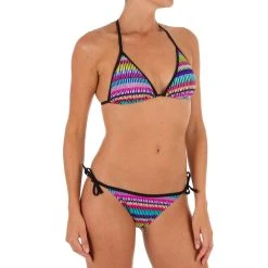 Olaian Bikinis, Boardshorts Women's Sliding Triangle Swimsuit Top With Padded Cups Mae Jazz