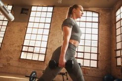 Domyos Shirts Seamless Short Sleeve Cropped Fitness T-Shirt, Women’s