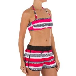 Olaian Women's Swimsuit Top Laura Bandeau Guarana Bikinis, Boardshorts