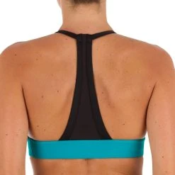 Olaian Bikinis, Boardshorts Women's Surfing Crop Top Swimsuit Top With Very Open Back Isa Bondi