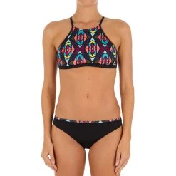 Tribord Olaian Andrea, Surfing Crop Top Swimsuit Top With Padded Cups, Women's