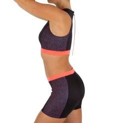 Olaian Bikinis, Boardshorts Women's Surfing Back-Zip Crop Top Carla Shine