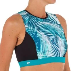 Olaian Women's Surfing Back-Zip Crop Top Carla Bondi Bikinis, Boardshorts