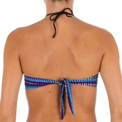 Olaian Women's Bandeau Bikini Swimsuit Top With Fixed Padded Cups Jazz Laeti