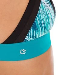 Olaian Bikinis, Boardshorts Women's Surfing Crop Top Swimsuit Top With Very Open Back Isa Bondi