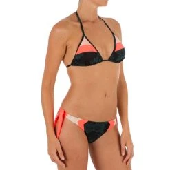 Olaian Bikinis, Boardshorts Women's Sliding Triangle Swimsuit Top With Padded Cups Mae