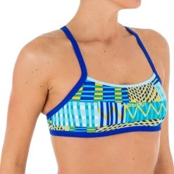 Nabaiji Women's Swimming Ultra Chlorine-Resistant Crop Top Jade Bikinis, Boardshorts