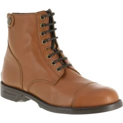 Fouganza Riding Boots Leather Lace-Up Riding Paddock Boots, Women's