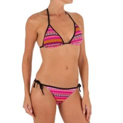Olaian Bikinis, Boardshorts Women's Sliding Triangle Swimsuit Top With Padded Cups Mae Jazz