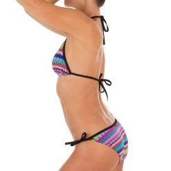 Olaian Bikinis, Boardshorts Women's Sliding Triangle Swimsuit Top With Padded Cups Mae Jazz