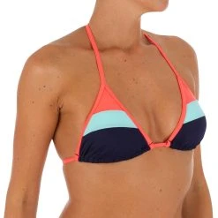 Olaian Women's Sliding Triangle Swimsuit Top With Padded Cups Mae