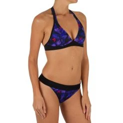 Olaian Women's Swimsuit Top Halterneck Bikini With Back Clasp Bahia Purple