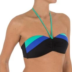 Tribord Bikinis, Boardshorts Laeti Color Block Bandeau Swimsuit With Fixed Padded Cups