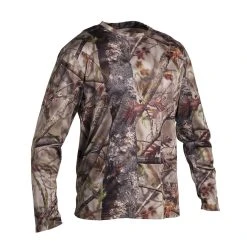 Solognac HUNTING 100 BREATHABLE LONG-SLEEVED T-SHIRT - WOODLAND CAMOUFLAGE Shirts