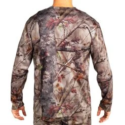 Solognac HUNTING 100 BREATHABLE LONG-SLEEVED T-SHIRT - WOODLAND CAMOUFLAGE Shirts