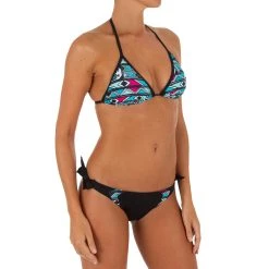 Olaian Women's Sliding Triangle Swimsuit Top With Padded Cups Mae Bikinis, Boardshorts