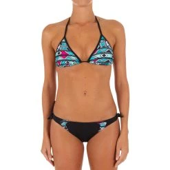 Olaian Women's Sliding Triangle Swimsuit Top With Padded Cups Mae Bikinis, Boardshorts