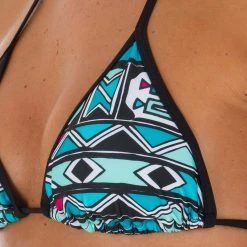 Olaian Women's Sliding Triangle Swimsuit Top With Padded Cups Mae Bikinis, Boardshorts