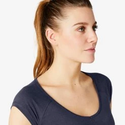 Shirts Nyamba 500, Pilates And Gentle Gym Slim-Fit T-Shirt, Women's