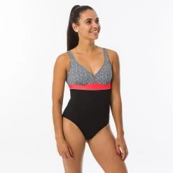 Nabaiji Swimming One-piece Sculpting Swimsuit Kaipearl Triki Leo Black