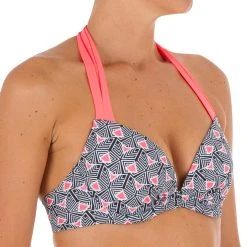 Olaian Bikinis, Boardshorts Elena Push-Up Swimsuit Top With Fixed Padded Cups