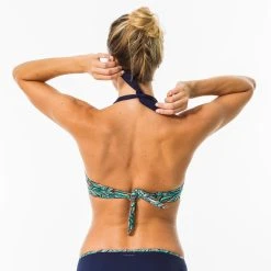 Olaian Bikinis, Boardshorts Elena Push-Up Swimsuit Top With Fixed Padded Cups