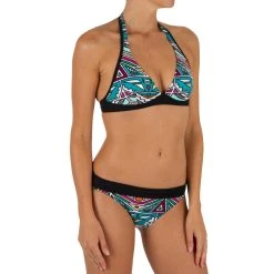 Olaian Bikinis, Boardshorts Bahia Halterneck Swimsuit Top With Back Clasp