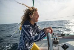 Tribord Shirts Sailing Long-sleeved Sailor's T-shirt 100 Blue White