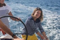 Tribord Shirts Sailing Long-sleeved Sailor's T-shirt 100 Blue White