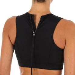 Olaian Surfing Crop Top Swimsuit Top With Back Zipper Carla Bikinis, Boardshorts