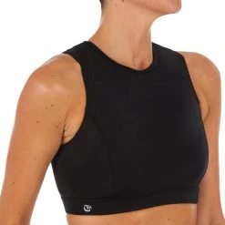 Olaian Surfing Crop Top Swimsuit Top With Back Zipper Carla Bikinis, Boardshorts