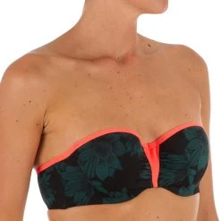 Olaian Bikinis, Boardshorts Lea Swimsuit Top Bandeau Padded Cups And Underwiring