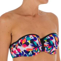 Olaian Bikinis, Boardshorts Lea Swimsuit Top Bandeau Padded Cups And Underwiring