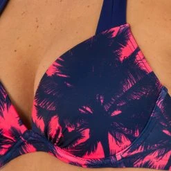 Olaian Bikinis, Boardshorts Elena Push-Up Swimsuit Top With Fixed Padded Cups