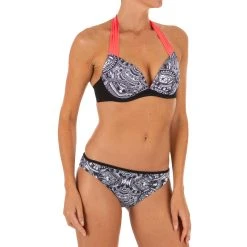 Olaian Bikinis, Boardshorts Elena Push-Up Swimsuit Top With Fixed Padded Cups