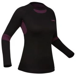 Wedze Base Layers Ski 580 I-Soft, Thermal Underwear Base Layer Top, Women's