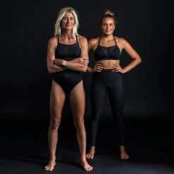 Olaian 1-piece Surf Swimsuit With Adjustable Double Flat ELISE BLACK Swimsuits