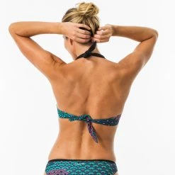 Olaian Bikinis, Boardshorts Elena Push-Up Swimsuit Top With Fixed Padded Cups