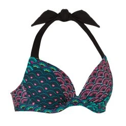 Olaian Bikinis, Boardshorts Elena Push-Up Swimsuit Top With Fixed Padded Cups