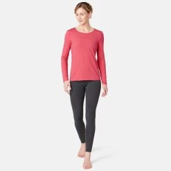 Nyamba 100, Long Sleeve Cotton Fitness T-Shirt, Women's