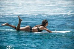 Olaian Bikinis, Boardshorts Double-adjustable Flat Surfing Swimsuit Bikini Top ELISE BLACK