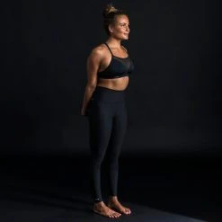 Olaian Bikinis, Boardshorts Double-adjustable Flat Surfing Swimsuit Bikini Top ELISE BLACK