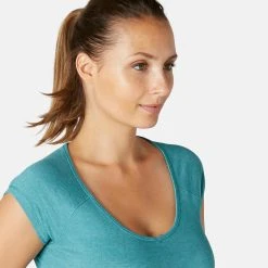 Shirts Nyamba 500, Pilates And Gentle Gym Slim-Fit T-Shirt, Women's