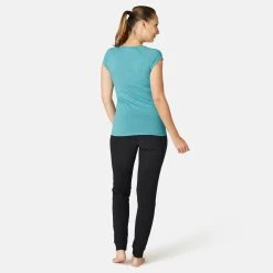 Shirts Nyamba 500, Pilates And Gentle Gym Slim-Fit T-Shirt, Women's