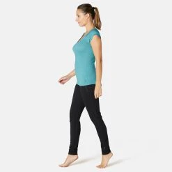 Shirts Nyamba 500, Pilates And Gentle Gym Slim-Fit T-Shirt, Women's