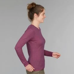 Shirts Forclaz Travel 100, Merino Wool Backpacking T-Shirt, Women's