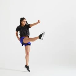 Domyos Shirts Loose Cropped Fitness T-Shirt, Women's