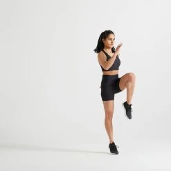 Domyos Shaping High-Waisted Fitness Cardio Shorts - Lilac