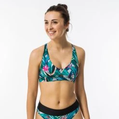 Olaian Agatha Adjustable Surfing Swimsuit Bikini Top Bikinis, Boardshorts