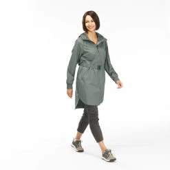 Quechua Waterproof Longline Raincoat, Women's Jackets